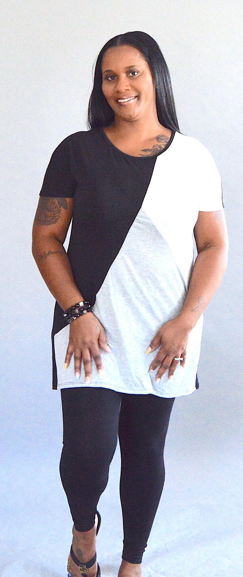 Color Block Tunic/Legging Set-Curvy