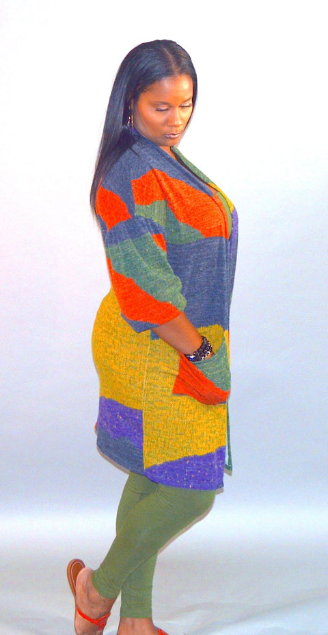 The Sassy Multi-Color Block Cardigan
