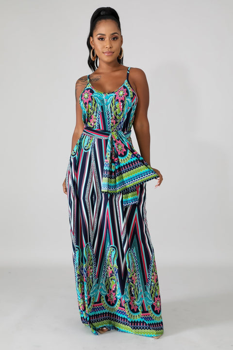 "Catch these Vibes" Vibrant Maxi dress