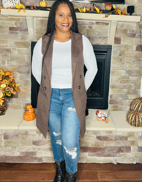 Sleeveless Cardigan Vest