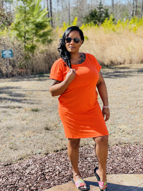 On the Go Round Neck Dress w/pockets