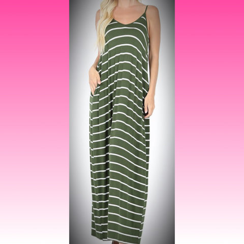 The "Lets Chill" Stripe Maxi Dress