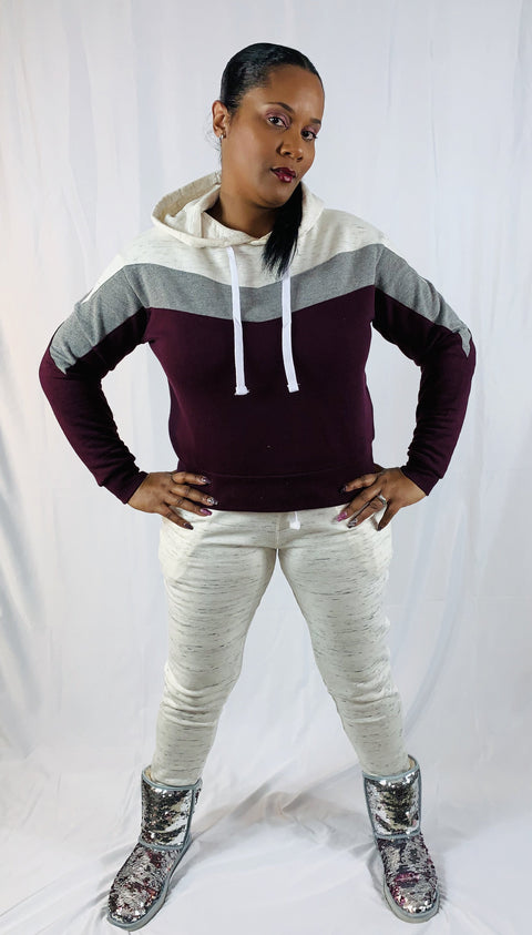 Burgundy Jogger Set