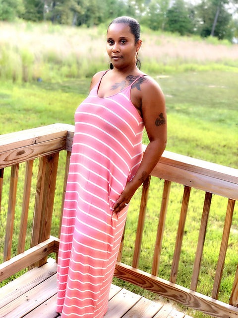 The "Lets Chill" Stripe Maxi Dress