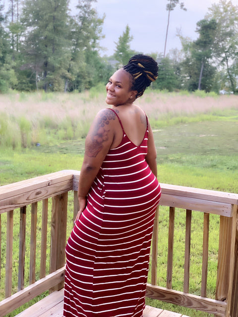 The "Lets Chill" Stripe Maxi Dress