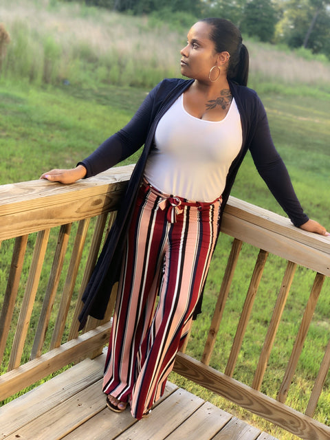 Stripe Wide Leg Pants