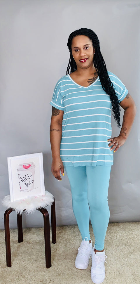 Lets Chill Stripe Legging Set