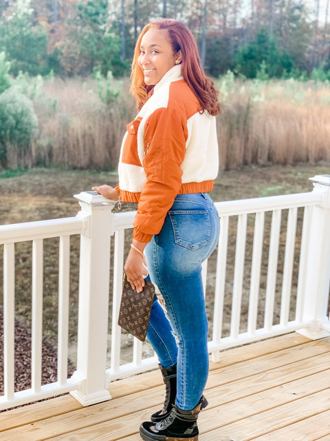 Jayla Crop Teddy Jacket