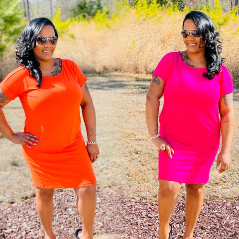 On the Go Round Neck Dress w/pockets